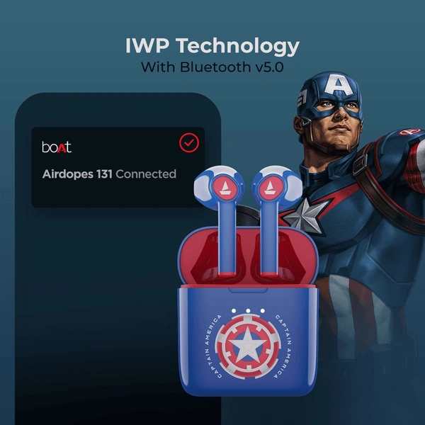 Boat boAt Airdopes 131 - Captain America Marvel Edition - Captain's Blue 