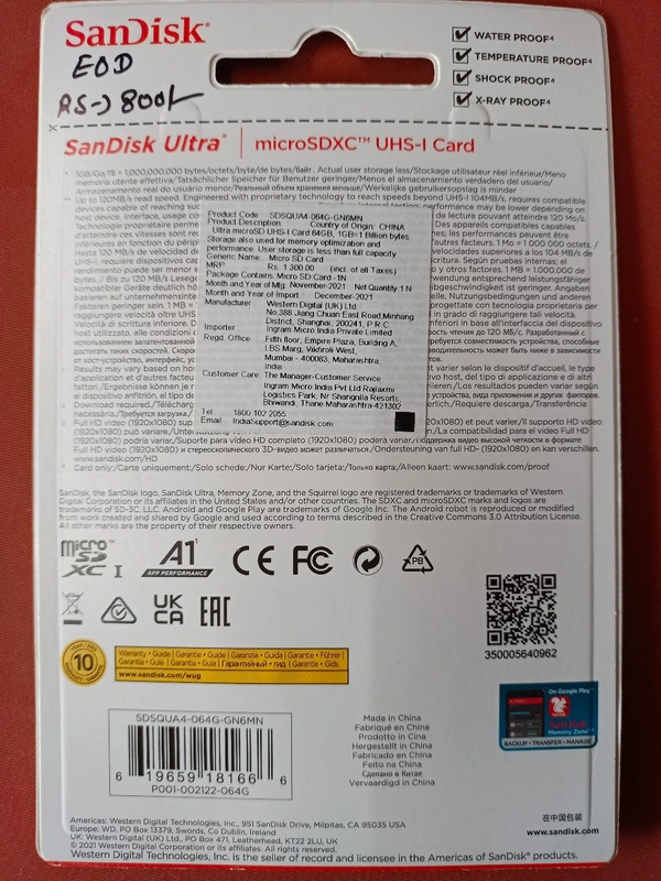 SanDisk Ultra 64GB MicroSD Card 