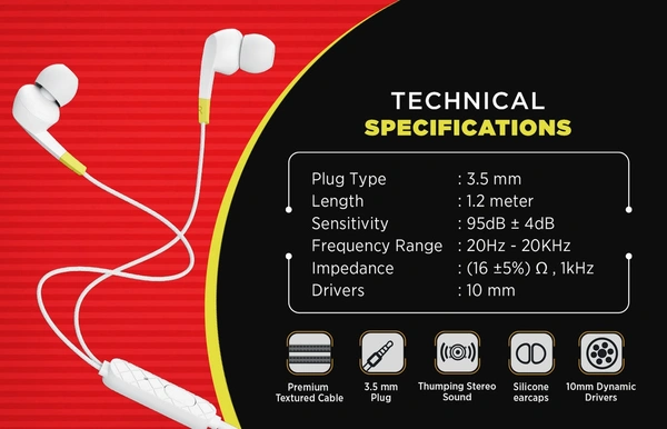 INTEX THUNDER 83 Wired Earphone  - Black