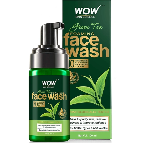 WOW Skin Science Green Tea Foaming Facewash 100ml