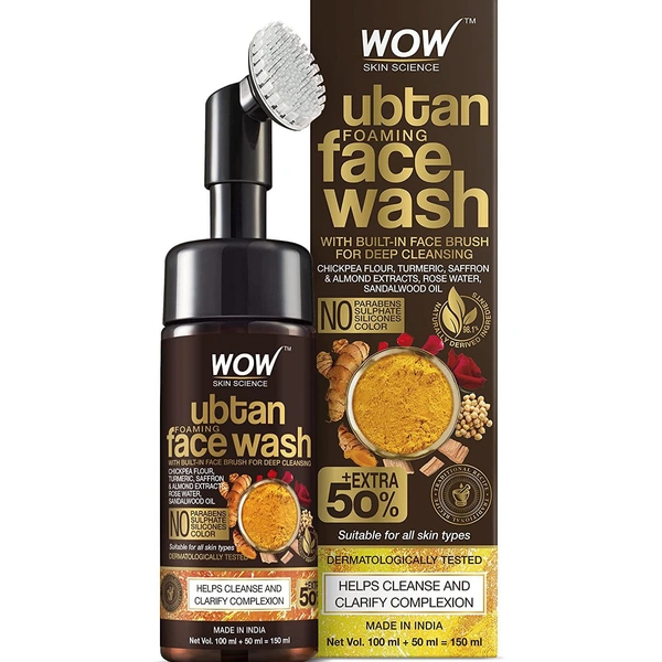 WOW Skin Foaming Ubtan Face Wash For Dry Skin 150ml