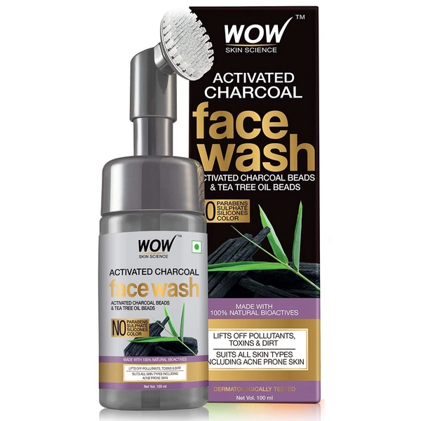 WOW Skin Activated Charcoal Foaming Face Wash 100ml  