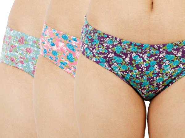 Ladyland women panties Multicolor Pack of 3 - 4XL, 100, Multicolor