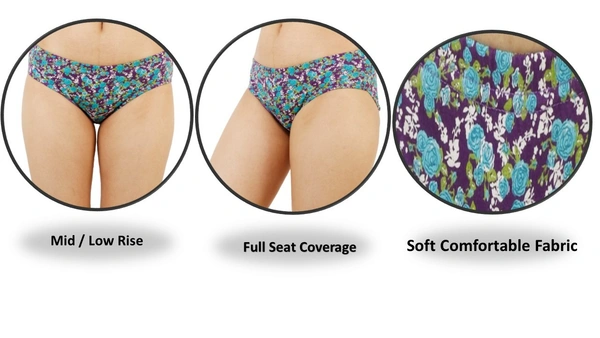 Ladyland women panties Multicolor Pack of 3 - 4XL, 100, Multicolor