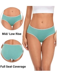 Ladyland Brief women panty Pack of 6 - s, 100, Solid Color