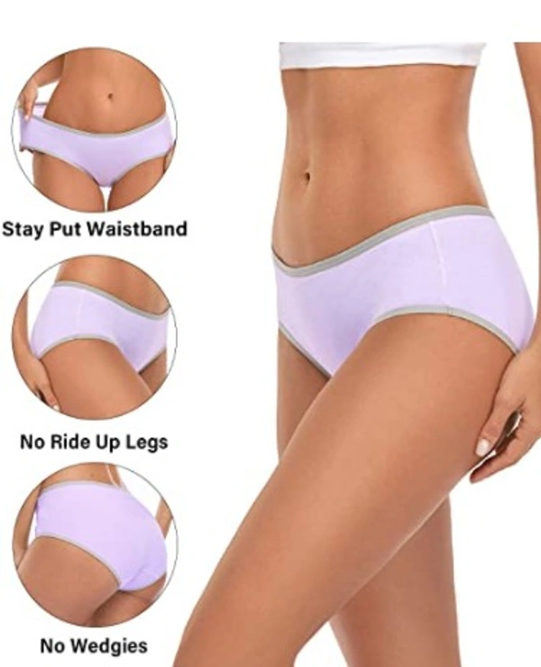 Ladyland Brief women panty Pack of 6 - s, 100, Solid Color