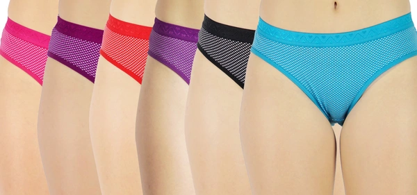 Ladyland Women   panty Pack of  6  Combo - M, 100, Multi