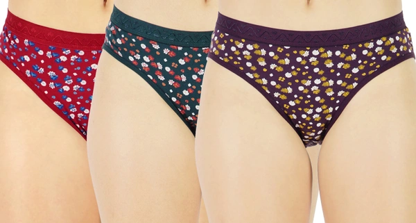 Ladyland Hipster Multi Color panty Pack of 3 combo Set - S, 100, Multi