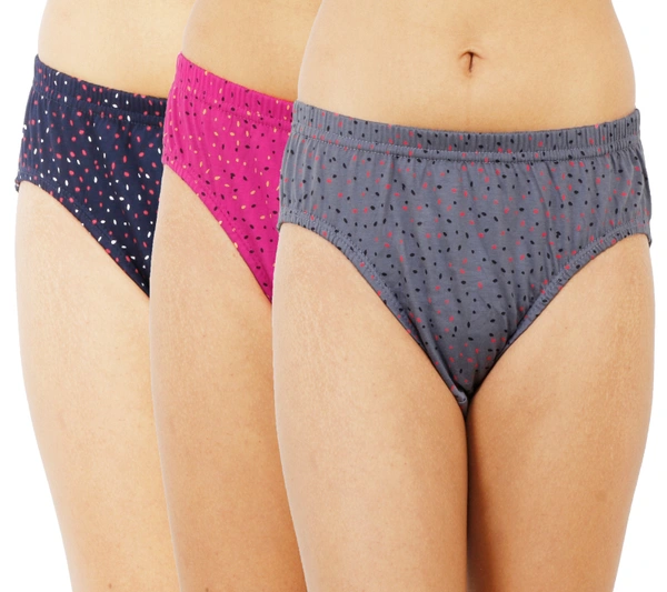 Ladyland Women Panties Pack of 3 Multi Color - 3XL, 100, Solid