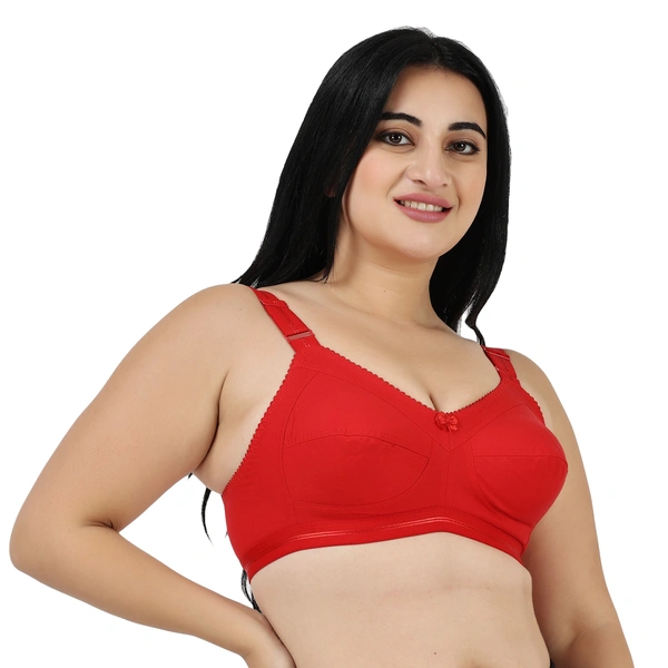 Ladyland Women T-Shirt Non Padded Bra - 44C, Red