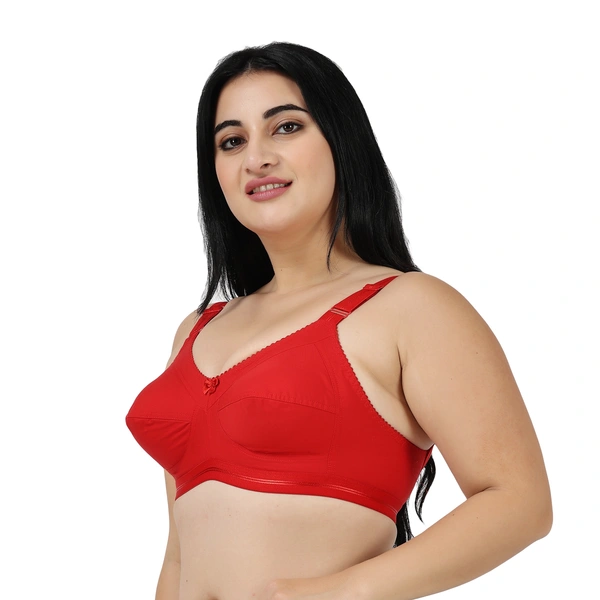 Ladyland Women T-Shirt Non Padded Bra - 44C, Red