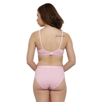 Ladyland Bra & Panty Set Solid Color Lingerie Set - 32B, 100, Pink