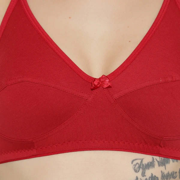 Ladyland Bra & Panty Set Solid Color Lingerie Set - 30B, 100, Red