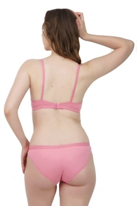 Ladyland Bra & Panty Set Solid Color Lingerie Set - 38B, 100, Pink