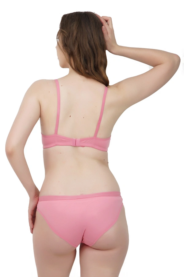 Ladyland Bra & Panty Set Solid Color Lingerie Set - 38B, 100, Pink