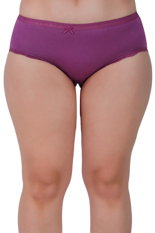 Ladyland Full Coverage Hipster Lace Cotton Panty - L, 100, Multicolor
