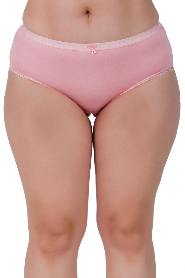Ladyland Full Coverage Hipster Lace Cotton Panty - L, 100, Multicolor