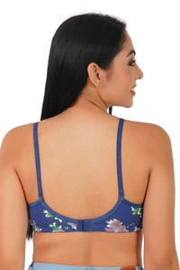 Ladyland Women Full Coverage Push-up Padded Printed Bra - 36B, 100, Blue