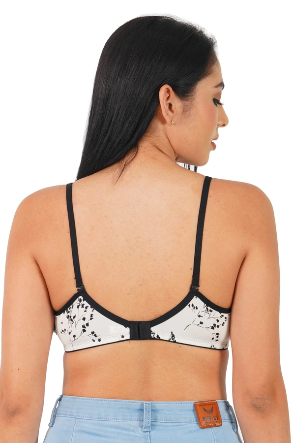 Ladyland women full coverage push-up padded lycra bra - 32B, 100, Black