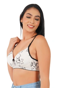 Ladyland women full coverage push-up padded lycra bra - 32B, 100, Black