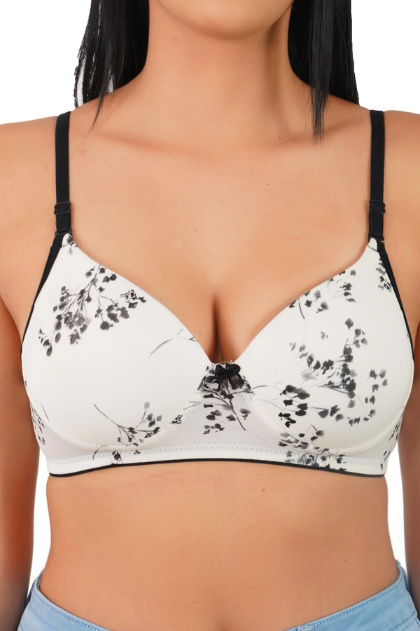 Ladyland women full coverage push-up padded lycra bra - 32B, 100, Black