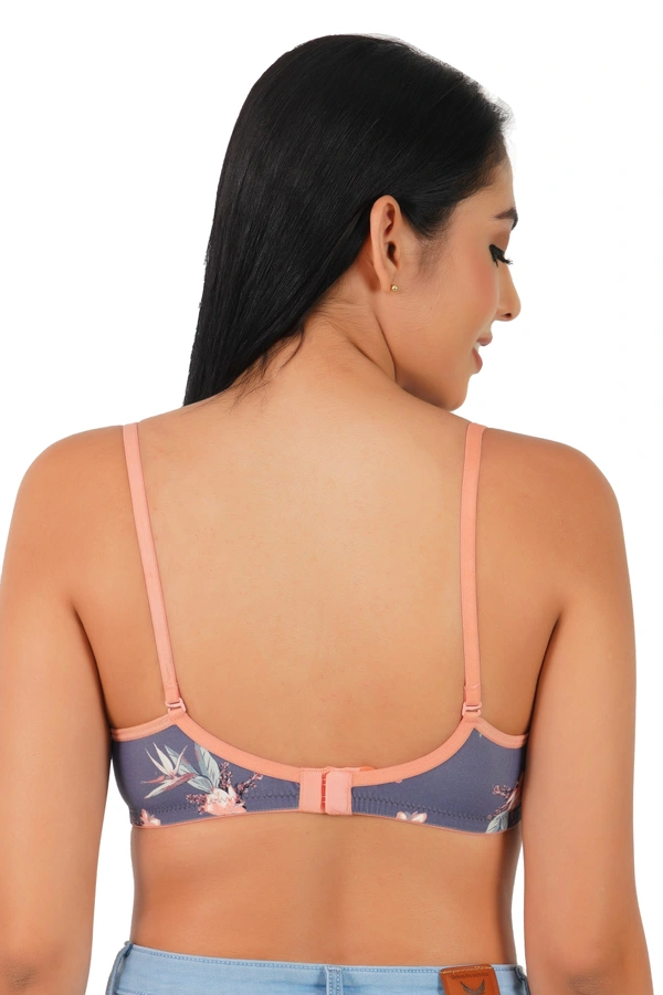 Ladyland Women Full Coverage Lite Padded Printed Bra - 36B, 100, Peach
