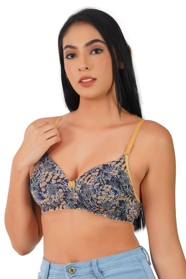 Ladyland Women Full Coverage Lite Padded Lycra Bra - 40B, 100, Yellow