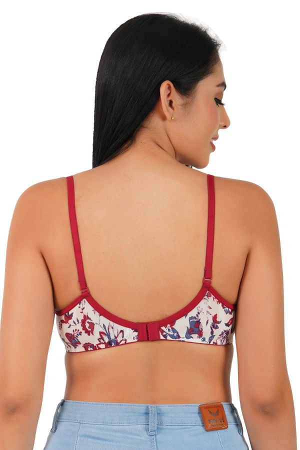 Ladyland women full coverage push-up padded Lycra Printed bra - 36B, 100, Magenta