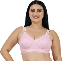 Ladyland Full Coverage Non padded Cotton Bra - 32C, No, Western Wear, PAck Of 2, White::Pink
