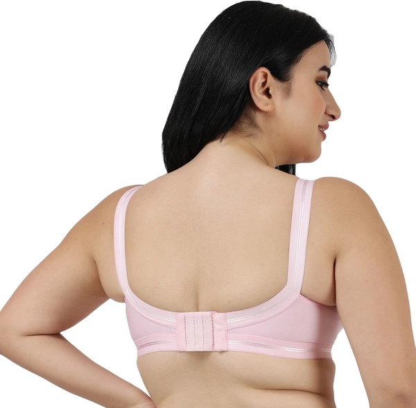 Ladyland Full Coverage Non padded Cotton Bra - 32C, No, Western Wear, PAck Of 2, White::Pink
