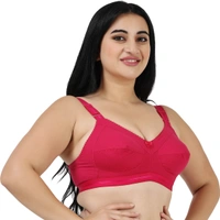 Ladyland Full Coverage Non padded Cotton Bra - 34C, No, Western Wear, PAck Of 2, Maroon::Maroon