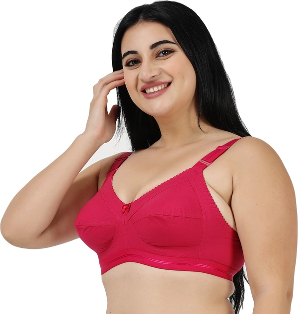 Ladyland Full Coverage Non padded Cotton Bra - 34C, No, Western Wear, PAck Of 2, Maroon::Maroon