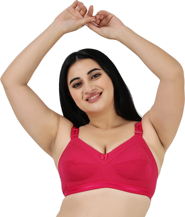 Ladyland Full Coverage Non padded Cotton Bra - 38C, No, Western Wear, PAck Of 2, Maroon::Red