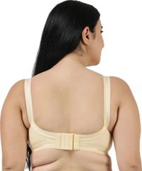 Ladyland Full Coverage Non padded Cotton Bra - 46C, No, Western Wear, PAck Of 2, Beige::White