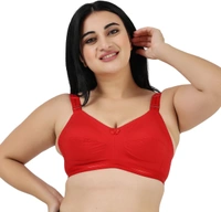 Ladyland Full Coverage Non padded Cotton Bra - 38C, No, Western Wear, PAck Of 2, Maroon::Red