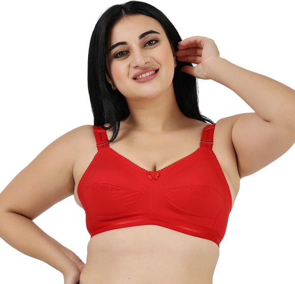 Ladyland Full Coverage Non padded Cotton Bra - 38C, No, Western Wear, PAck Of 2, Maroon::Red