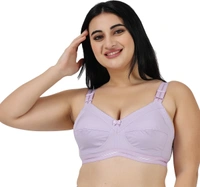 Ladyland Full Coverage Non padded Cotton Bra - 42C, No, Western Wear, PAck Of 2, Red::Purple