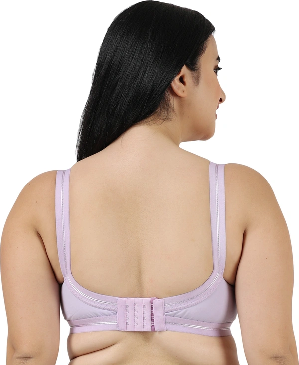 Ladyland Full Coverage Non padded Cotton Bra - 42C, No, Western Wear, PAck Of 2, Red::Purple