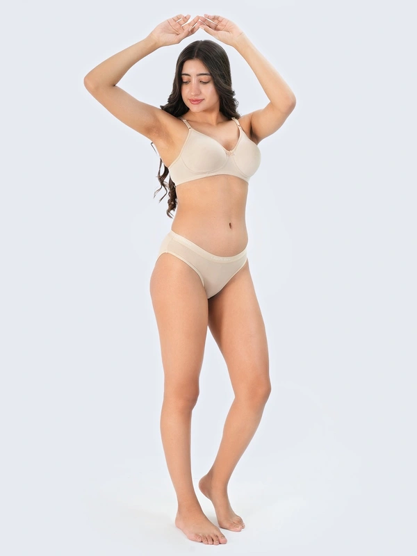 Ladyland Bra & Panty Set Solid Green Lingerie Set - 34B