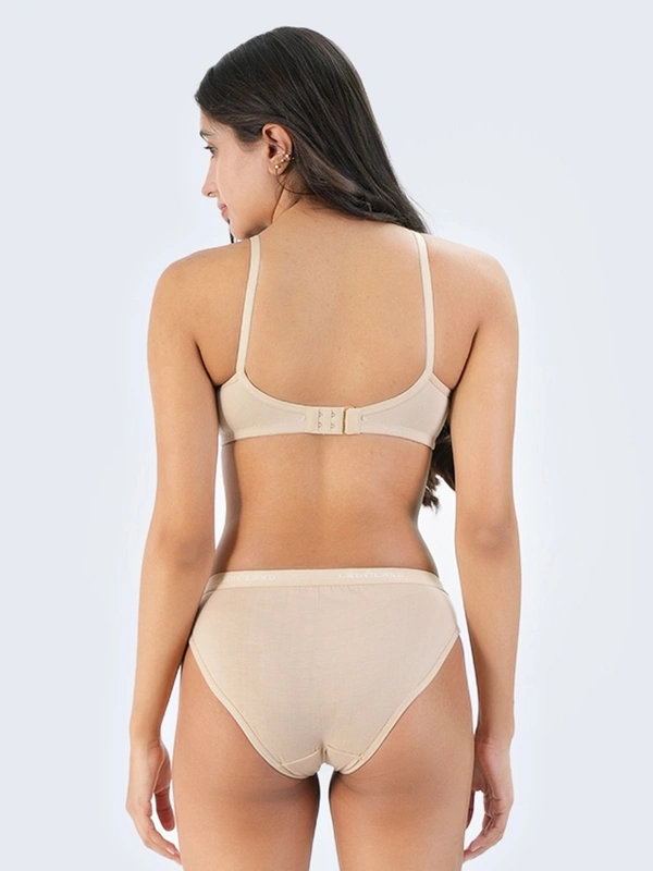 Ladyland Bra & Panty Set Solid Green Lingerie Set - 34B
