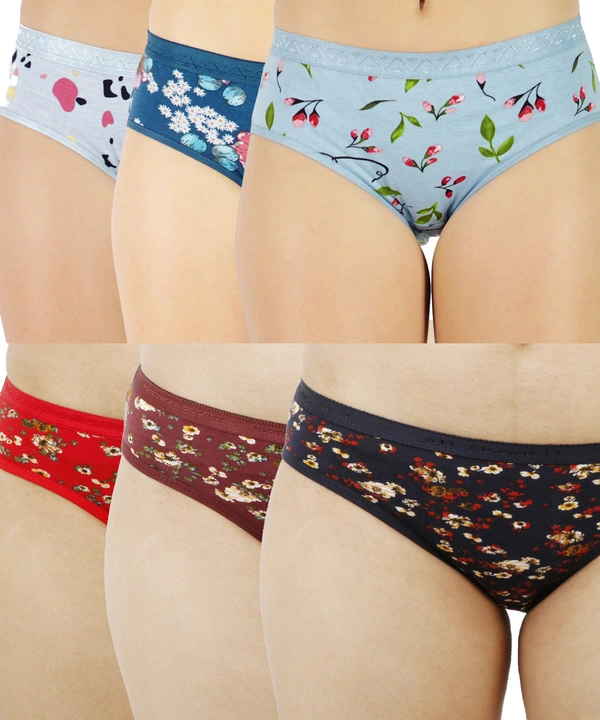 Ladyland LD0088+65(S-4XL) - M, Multicolor, Pack Of 6 Panty Combo set, Ethnic Wear