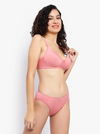 Ladyland Padded Mould Cup Seamless Lingerie set - 34B, Pink