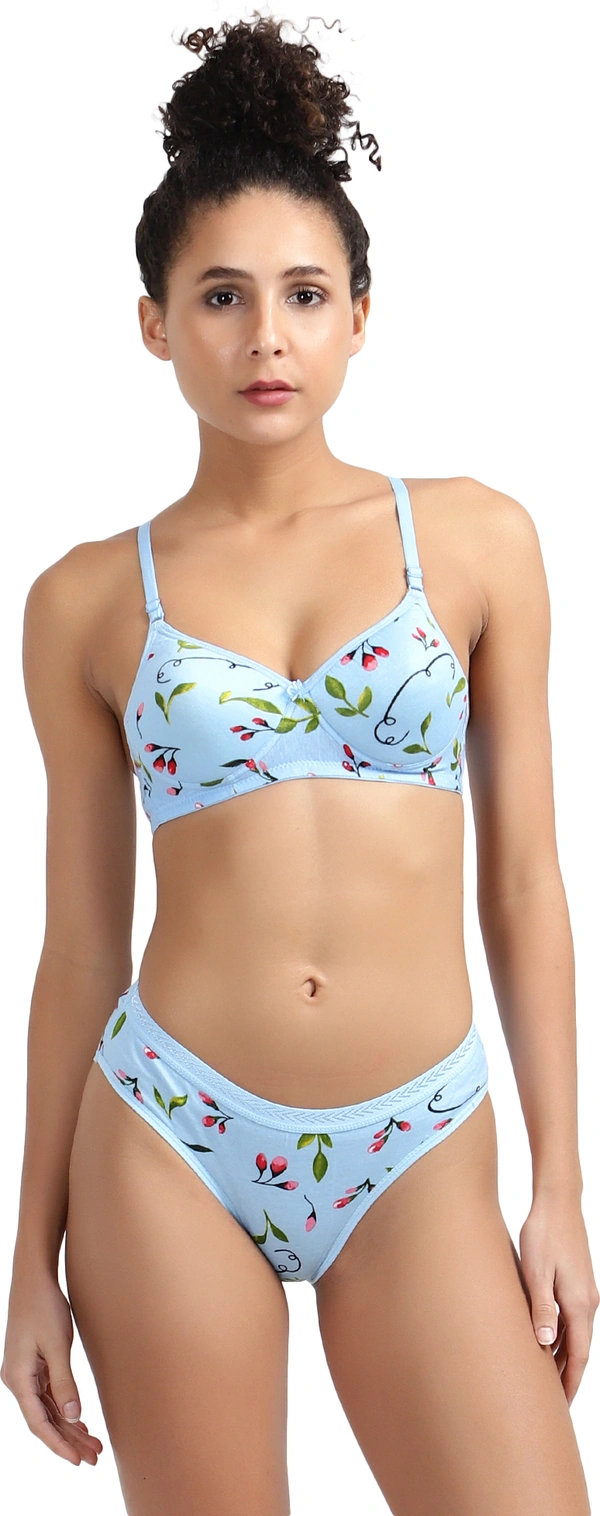 Labeele Ladyland Seamless mould Cup padded Lingerie set - 34B, Light Blue