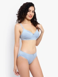 Ladyland Padded Mould Cup Seamless Lingerie set - 38B, Light Blue