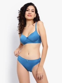 Ladyland Padded Mould Cup Seamless Lingerie set - 38B, Blue