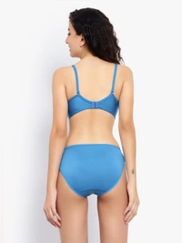 Ladyland Padded Mould Cup Seamless Lingerie set - 38B, Blue