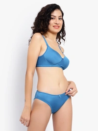 Ladyland Padded Mould Cup Seamless Lingerie set - 38B, Blue