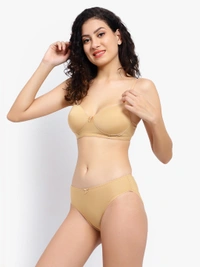 Ladyland Padded Mould Cup Seamless Lingerie set - 32B, Beige
