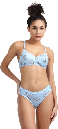 Ladyland Seamless mould Cup padded Lingerie set pack of 2 - 34B, Grey::Grey