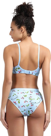 Ladyland Seamless mould Cup padded Lingerie set pack of 2 - 30B, Blue::Blue